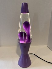 1999 Lava Lamp Purple Wax Clear Liquid Lavender Base Retro Y2K Working Light picture