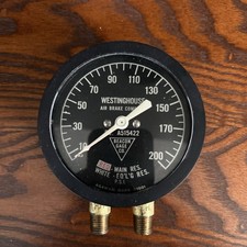 Westinghouse Air Brake Company Beacon Gauge Co Red Brake White Brake Gauge N.O.S picture