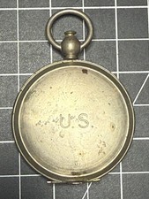 Vintage Wittnauer US Engraved WW2 Pocket Compass Military Instrument WWII Nickel picture