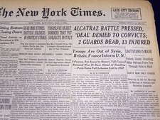 1946 MAY 4 NEW YORK TIMES - ALCATRAZ BATTLE PRESSED DEAL DENIED CONVICTS- NT 837 picture