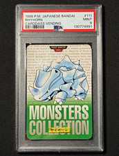 1996 POKEMON JAPANESE BANDAI CARDDASS VENDING #111 RHYHORN PSA 9 picture