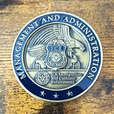 U.S. Immigration & Customs Enforcement (ICE) Management & Administration Coin picture