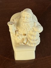 Vintage Lenox Santa Claus sleigh figurine porcelain Christmas figure 24k gold picture