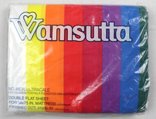 Vintage 70's Wamsutta Made In USA Tomorrow's Rainbow Double Flat Sheet picture