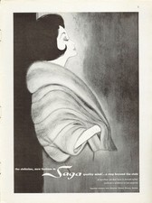 1961 Saga Fashion Gunther Jaeckel Mink Fur Coat Art PRINT AD picture