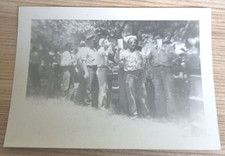 Vintage Snapshot Photo 1940s Navy Military Men Standing in Line Drinking Drunk picture