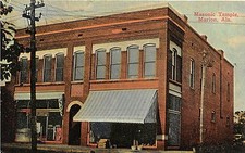 C11/ Marion Alabama AL Postcard c1910 Masonic Temple Building Fraternal picture