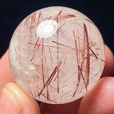 RARE 34G Natural Beautiful Golden Hair Rutilated Quartz Crystal Healing L7537 picture