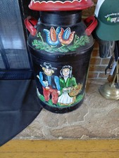 Vintage Painted Milk Can - Great Decorator - Signed Art - Turn of Century picture