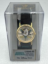 Disney Store Mighty Ducks Anaheim Analog Watch Vintage 1993 Rotating Hockey Puck picture