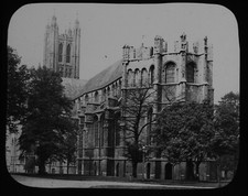 ANTIQUE JV Magic Lantern Slide CANTERBURY CATHEDRAL FROM W C1890 VICTORIAN PHOTO picture