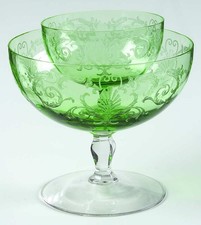 Fostoria Versailles Green  Grapefruit and Liner 150719 picture