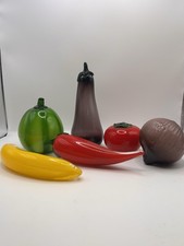 VTG Blenko Glass #9353 Smooth Amethyst Eggplant Fruit Vegetable Lot 6 Hank Adams picture
