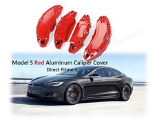 Tesla Model S Brake Caliper Covers Aluminum Front & Rear Red 2018-2021 (4PCS) picture