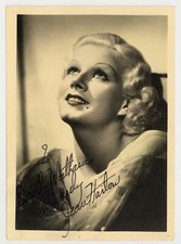 Jean Harlow 1933 Signed Portrait Photo w/Inscription, Actress Blond Bombshell  picture