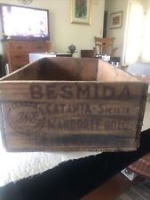 Vintage Wood Advertising Box Besmida Italy Lancaster Ice Co Lancaster PA. picture