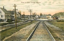 Barrett Kidder 1907 Railroad Train View Center Maine postcard 7736 picture