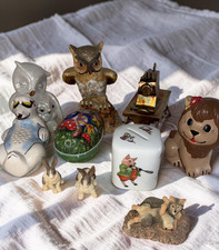 Vtg Shafford 1986 Mother Goose Bank Stopper Youngs Wolf Figurine Animal Lot 10pc picture