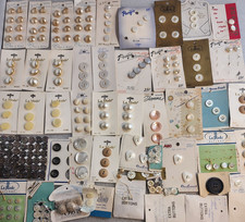 Vintage Large Lot of NEW Antique Buttons on Cards - Mixed 50 Cards picture
