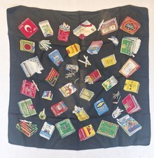 Rare Vintage Silk Scarf Camel Lucky Strike Cigarettes Tobacco Decor Accessory picture