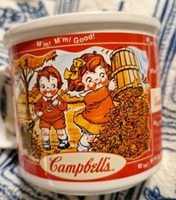 Campbell’s Kid's Ceramic Soup Cup Mug Fall Winter Holiday #21199 Y2K Vintage picture