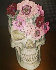 Xl Shabby Chic Swarovski Crystal Embellished Skull Decor picture