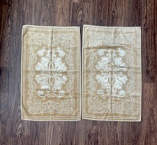 Vintage Terrisol Karsten Hand Towels Set Of 2 Shiny Gold Scroll Brazil picture