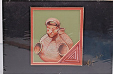 Native American Alyne signed Print numbered hand tinted 1992 vintage matted picture