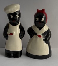 VTG 40’s 50’s Southern Americana Chef Cook Mamma Pa Figure Salt & Pepper Shakers picture