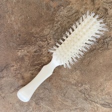 Vtg Stanley Lady Catherine Hair Brush All Nylon 5 Row Ivory 8.25” Retro picture