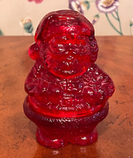 Vintage Red Mosser Glass Santa Claus Fairy Lamp RARE picture