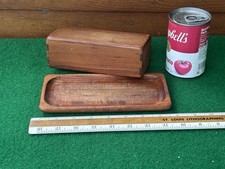 Vintage Sowe Sovestad Sweden MCM Teakwood Butter Dish picture