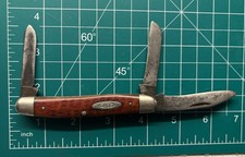 Vintage Case XX 1940-1964 Red Bone 6347 Stockman 3 Blade Pocket Knife picture