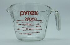 Pyrex Clear Glass Red Print Measuring Cup Handle 1 Cup *Small Chip On Bottom picture