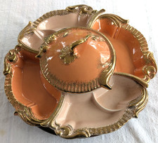 Vintage MCM, Maurice Of California Hors D'oeuvre / Lazy Susan, Salmon, Pink picture