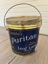 Old Vintage 1940s CUDAHY'S PURITAN LEAF LARD TIN CAN 2 POUND MADE IN THE USA picture