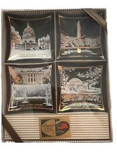 Vintage Washington DC Souvenir Mini Trays Trinket Dish Set of 4 Capitol Monument picture