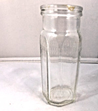 Antique H.J. Heinz Co Octagon Panel Glass Bottle Embossed H-6 Clear 7