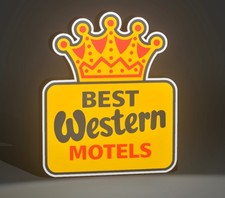 BEST WESTERN MOTEL LED SIGN LIGHT BOX 1970'S LARGE 13.25