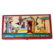 Walt Disney’s Mickey Mouse Club Pencil Case Vintage 1960s Cardboard picture
