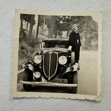 Vintage Photograph Photo Print Stylish Woman with Beautiful Automobile Car picture