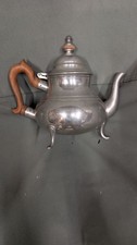 Vintage Colonial Williamsburg Restoration Stieff Pewter Footed Teapot With... picture