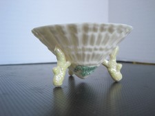 VINTAGE 1946-1955 - Belleek, Ireland Green Mark- SEASHELL BOWL-MINTY picture