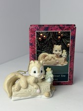 Precious Moments 1992 I’m Nuts About You Squirrel Christmas Ornament Enesco picture