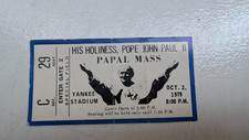 Pope John Paul II Mass at Yankee Stadium Ticket Stub - field seats picture