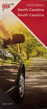 New AAA NORTH CAROLINA SOUTH CAROLINA STATE ROAD MAP Highway Tour LATEST 2025 picture