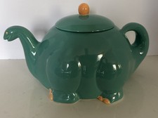 EXTREMELY RARE Aqua Blue Dinosaur Brontosaurus Cookie Jar From The 50s picture