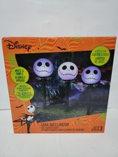 Gemmy Nightmare Before Christmas Jack Skellington LED CandleFlicker Pathway 3pc picture