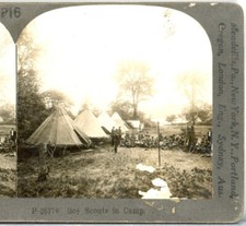 CHILDREN, Boy Scouts in Camp--Keystone Primary Stereoview #16 picture