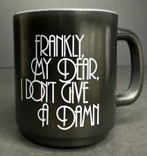 Vtg Black Glasbake Mug Cup Gone W/ Wind Frankly My Dear I Dont Give a Damn Rare picture